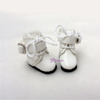 Middie B 2.2cm Doll Shoes Buckle Boots White SBB006WHE Middie B 2.2cm Doll Shoes Buckle Boots White SBB006WHE